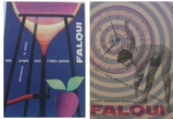 FALQUI - Pubblicità dei primi anni '50 e cartolina postale del 1957
